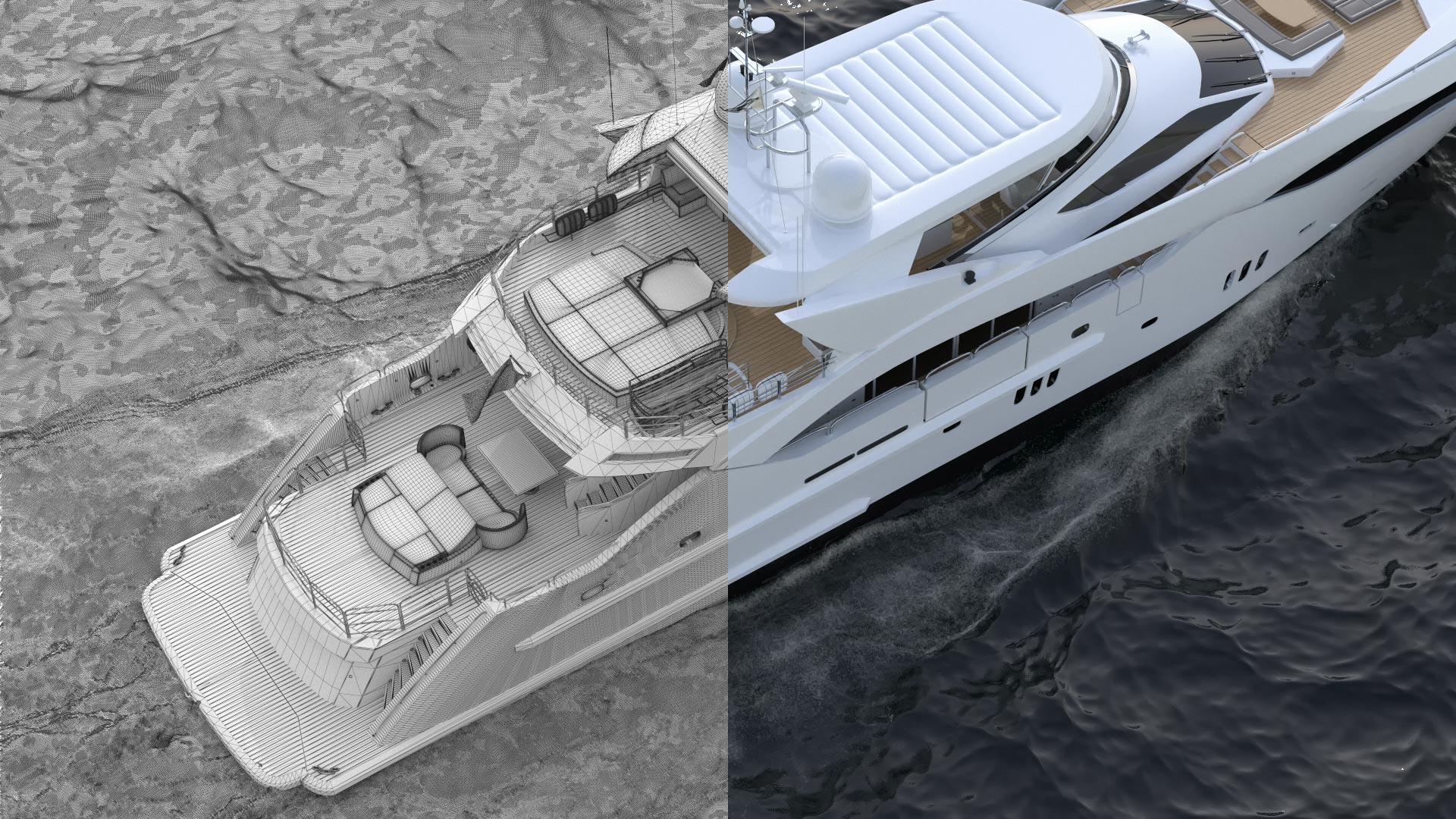 Modellazione e rendering 3D yacht e ambiente circostante